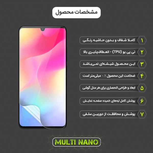 محافظ صفحه نمایش موبایل شیائومی Mi Note 10 Lite