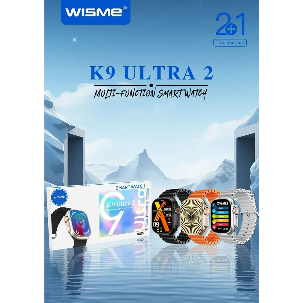 ساعت هوشمند ویزمی مدل K9 Ultra 2 به همراه دو بند